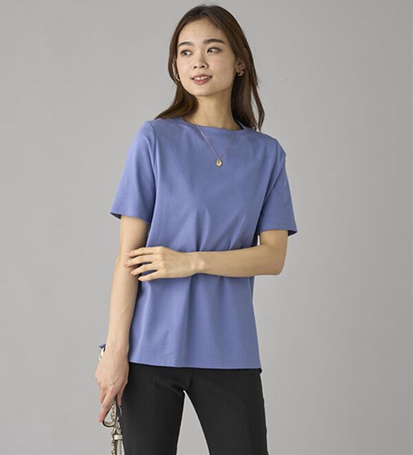 BELLUNA（ベルーナ）の「艶やか綿１００％シンプルプルオーバー（カットソー）」｜詳細画像