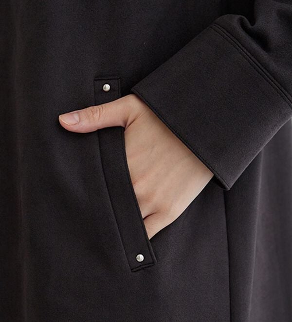 BELLUNA（ベルーナ）の「スエード調ノーカラーロング丈ジャケット（ノーカラージャケット）」｜詳細画像