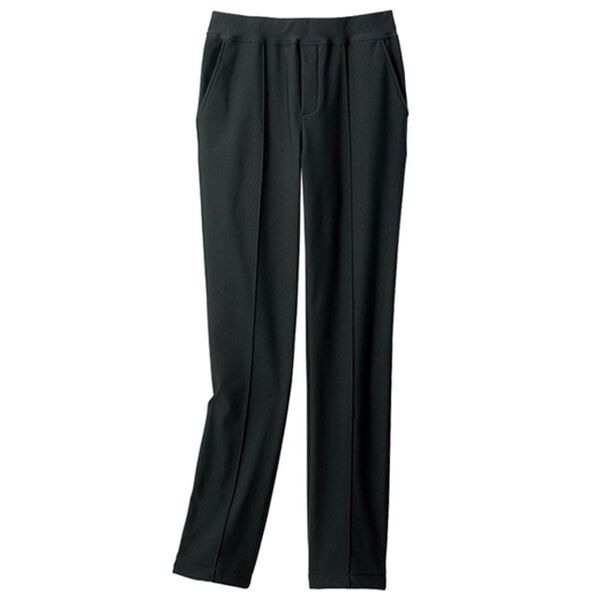 VINNO（ヴィノ）の「＜日本製＞美のフィット裏起毛ハイテンションストレートパンツ（フルレングスパンツ）」｜ブラック