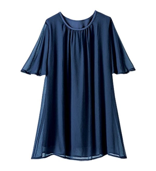 BELLUNA（ベルーナ）の「ふわり涼やか！楊柳シフォン重ねチュニック（チュニック）」｜詳細画像