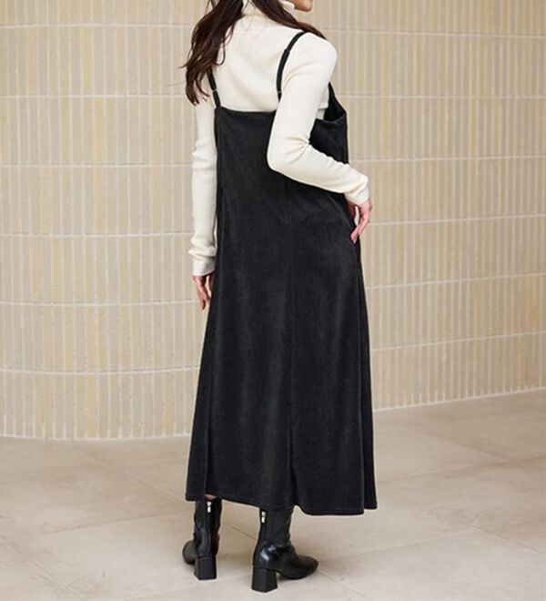 RANAN（ラナン）の「畦ニットカーデ&times;ベロアキャミワンピ（ロングワンピース）」｜詳細画像