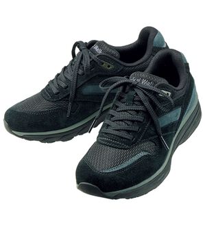 BELLUNA（ベルーナ）の「アサヒメディカルウォーク牛革ベロア靴（スニーカー）」｜ブラック