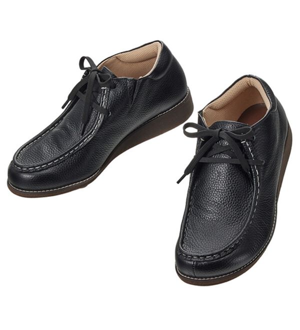 ルフラン（ルフラン）の「外反母趾対応　メディフィット　５Ｅゆったりカジュアルモカシューズ（フラットシューズ）」｜ブラック