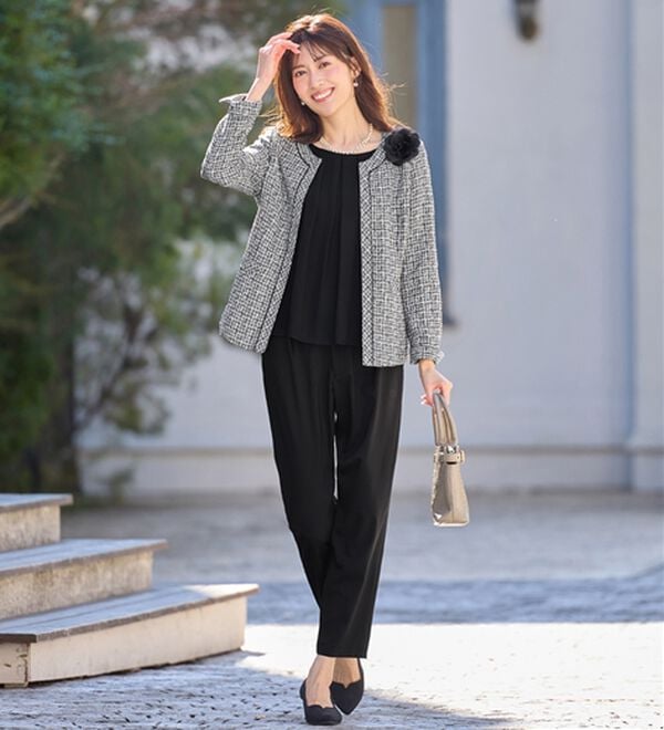 alotta（アロッタ）の「【４点セット】入学式卒業式に！ママに嬉しい洗えるパンツスーツ＜７号～２３号＞（パンツスーツ）」｜詳細画像