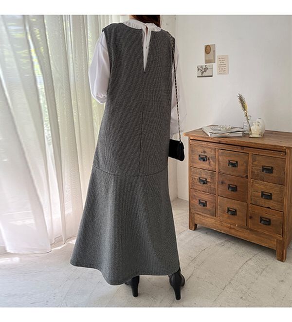 GeeRA（ジーラ）の「前後２ＷＡＹウールライクチェックジャンパースカート（ジャンパースカート）」｜詳細画像