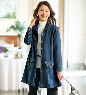 BELLUNA（ベルーナ）の「《カジュアルを大人に着こなす！》デニム素材ステッチ使いジャケット（その他ジャケット）」｜インディゴ