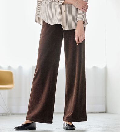 BELLUNA（ベルーナ）の「綺麗見えベロアワイドパンツ（フルレングスパンツ）」