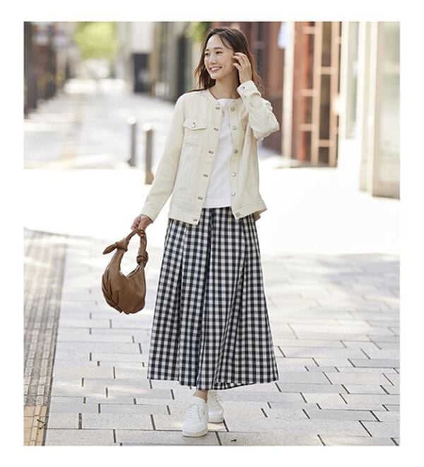 BELLUNA（ベルーナ）の「チェック柄スカーチョ（ワイドパンツ・ガウチョ）」｜詳細画像