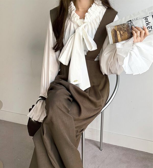 GeeRA（ジーラ）の「フロントジップハイウエストサロペット（オールインワン）」｜詳細画像