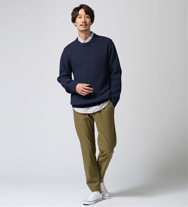 REMEN'S（リメンズ）の「【洗える】やわらかタッチ畦編みクルーネックセーター（メンズニット・セーター）」｜詳細画像