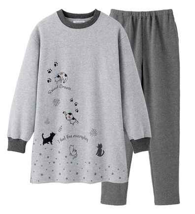 「あったか裏起毛にゃんこパジャマ（パジャマ・ルームウェア）」