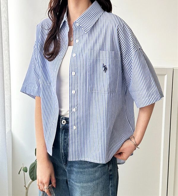 GeeRA（ジーラ）の「【ＵＳ．ＰＯＬＯ．ＡＳＳＮ】オーバーサイズ半袖シャツ（シャツ）」｜詳細画像
