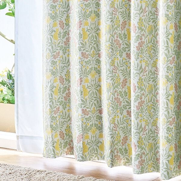 「簡単！素敵にコーディネート１級遮光＆機能レースカーテン「フォレストキャット」（ドレープカーテン）」｜アイボリー