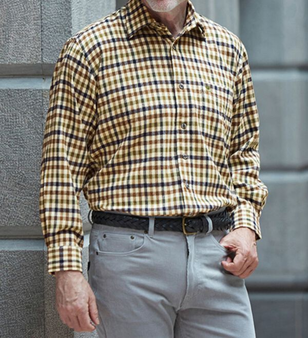 「【２色組】＜キンロック　アンダーソン＞ふっくら両面起毛らくらくシャツ（メンズシャツ）」｜詳細画像