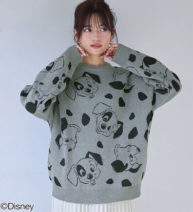 BELLUNA（ベルーナ）の「＜Ｄｉｓｎｅｙ＞【１０１匹ワンちゃん】総柄ジャカードゆったりセーター（ニット・セーター）」