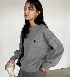RANAN（ラナン）の「＜U.S.POLO ASSN.＞刺繍スウェットライクニット（ニット・セーター）」｜グレー