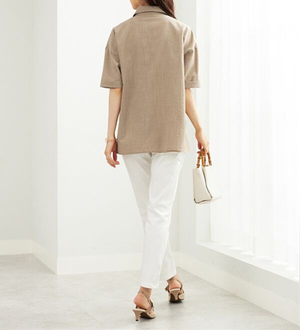 BELLUNA（ベルーナ）の「麻調素材スキッパーブラウス（ブラウス）」｜詳細画像