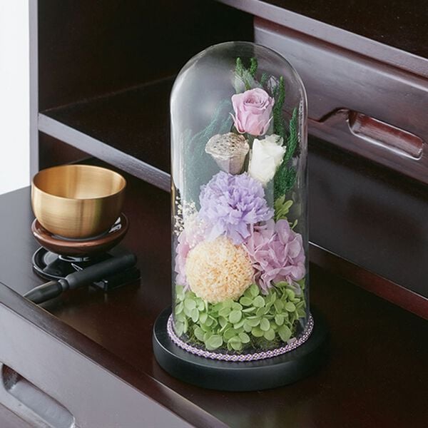 「お手入れ簡単ドーム型プリザーブド仏花（仏壇・仏具）」｜詳細画像