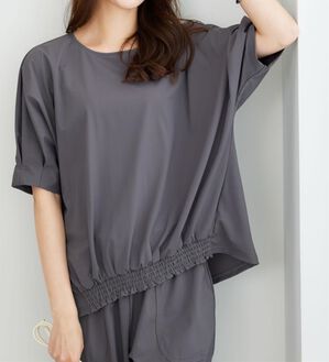 BELLUNA（ベルーナ）の「ヒンヤリ爽快！裾ギャザープルオーバー（カットソー）」｜詳細画像