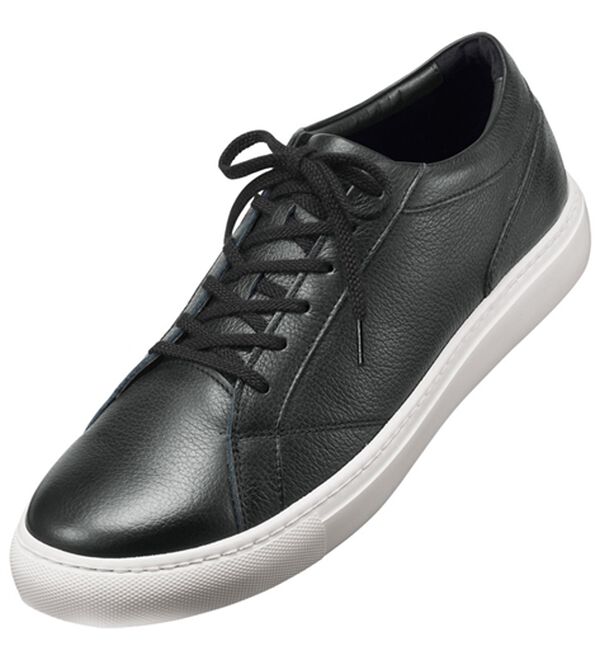 「日本製本革おしゃれなスニーカー（メンズスニーカー）」｜ブラック