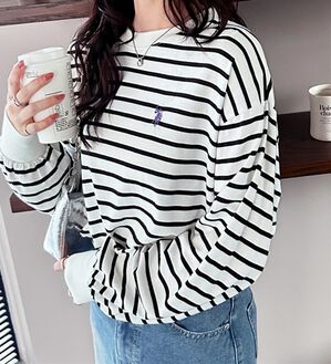 GeeRA（ジーラ）の「【Ｕ．Ｓ．　ＰＯＬＯ　ＡＳＳＮ．】配色ラインロンＴ（カットソー）」｜白系ボーダー