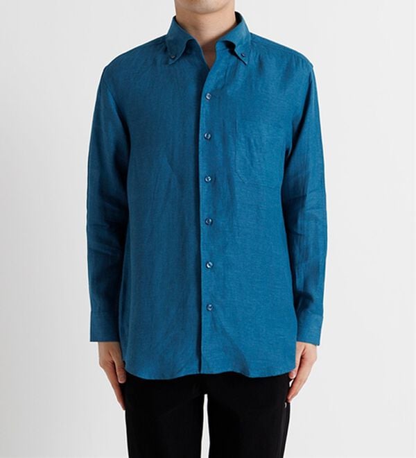 「＜コムルヴァン・オム＞大人のフレンチリネン１００％シャツ（メンズシャツ）」｜詳細画像