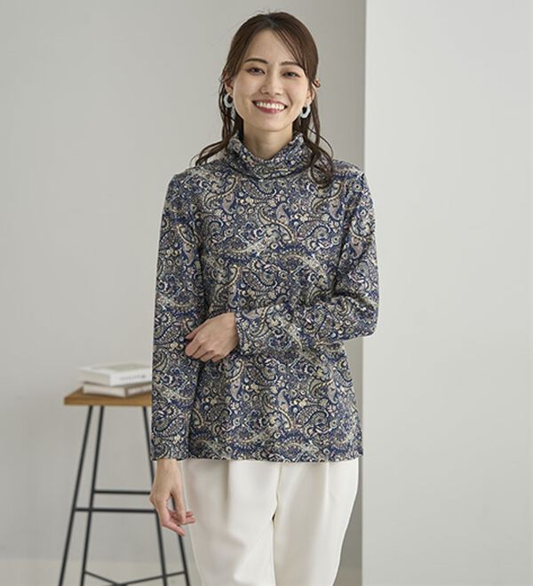 BELLUNA（ベルーナ）の「テンセル（ＴＭ）繊維・コットンプリントプルオーバー（カットソー）」｜詳細画像