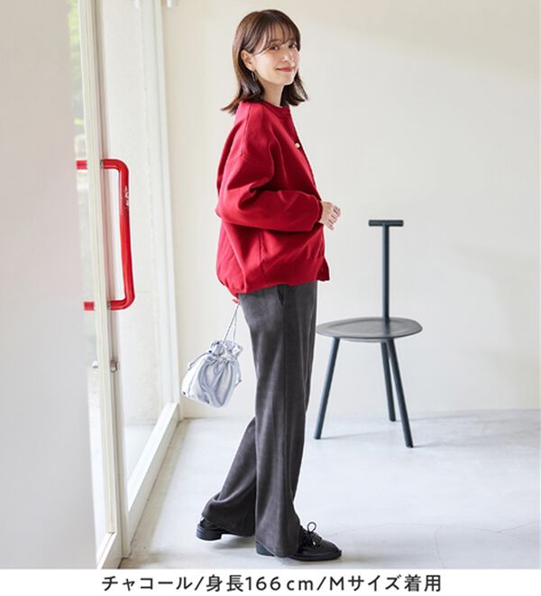 Viola e Viola（ヴィオラ エ ヴィオラ）の「毛布のような温かさ楽ぽか裏ファーフレアパンツ（フルレングスパンツ）」｜詳細画像