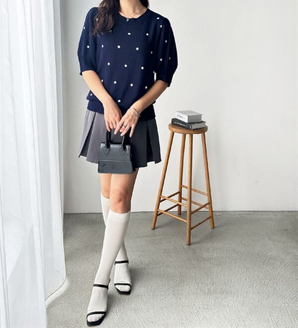 GeeRA（ジーラ）の「ドット柄ジャガードトップス（ニット・セーター）」｜詳細画像