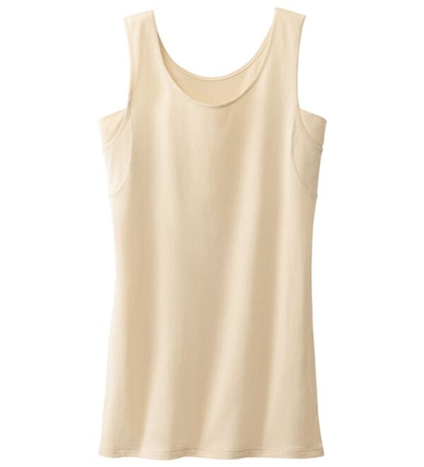 LAVIENNE（ラヴィエンヌ）の「【とろけるような肌ざわり】テンセル（ＴＭ）繊維コットン混汗取りパッド付タンク（肌着・インナーウェア）」｜詳細画像