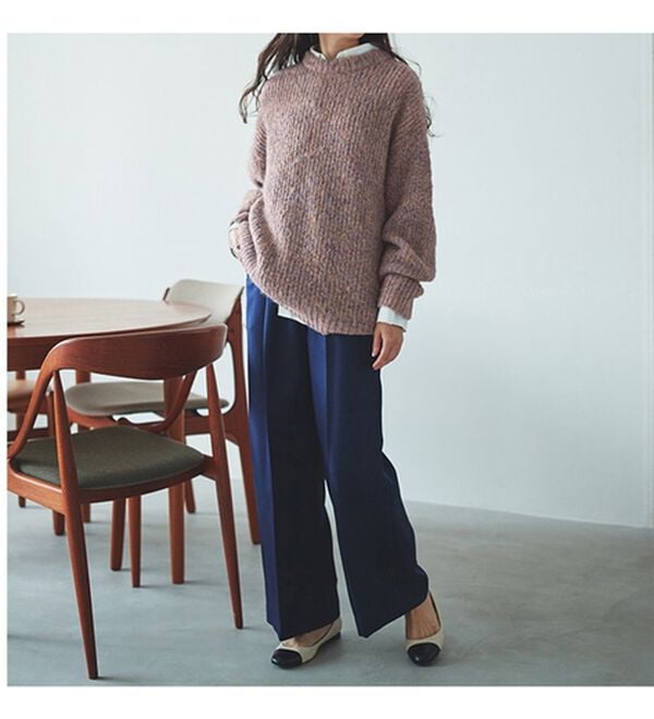 RANAN（ラナン）の「ボリューム袖ふんわりミックスニット（ニット・セーター）」｜詳細画像