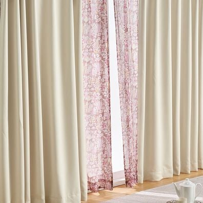 「簡単！素敵にコーディネートカーテンセット『プリントレース』（ドレープカーテン）」