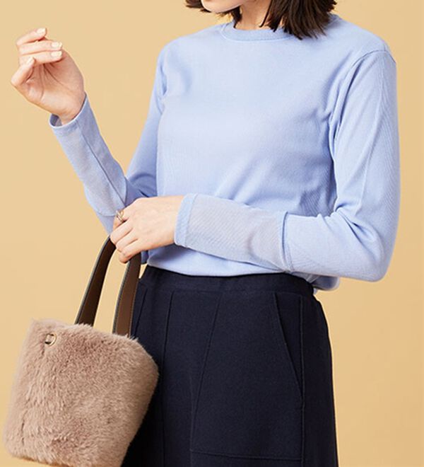 BELLUNA（ベルーナ）の「衿＆袖ラメチュール切替プルオーバー（カットソー）」｜詳細画像