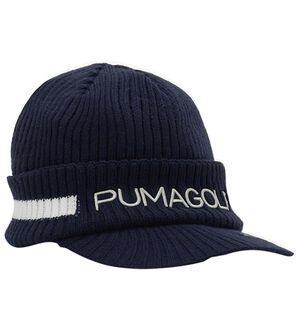 「ゴルフ　ベーシックロゴ　ブリムニットキャップ（メンズ帽子）」｜ディープネイビー