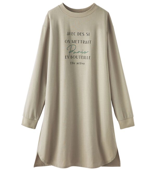 BELLUNA（ベルーナ）の「＜ＥＬＬＥ　Ａｃｔｉｖｅ＞サラリ快適ロゴチュニックワンピース（チュニックワンピース）」｜詳細画像