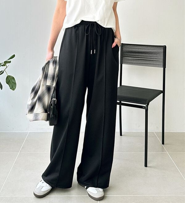 GeeRA（ジーラ）の「とろみイージーワイドピンタックパンツ（フルレングスパンツ）」｜詳細画像