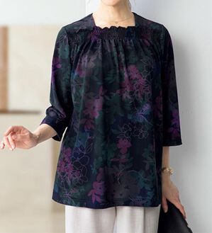 ルフラン（ルフラン）の「日本製エスパンディ調チュニック＜藍華～らんか～＞（チュニック）」｜グリーン系