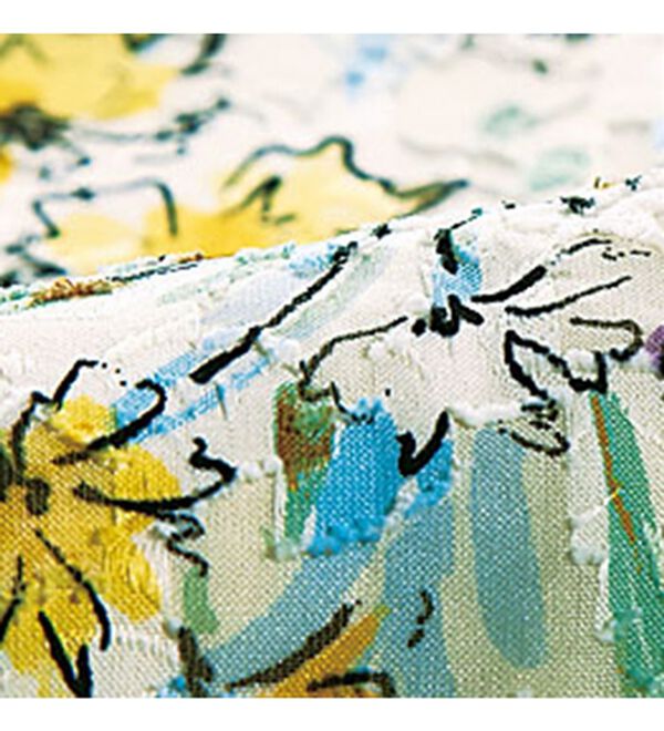 BELLUNA（ベルーナ）の「カットジャカード素材花柄プリントスカート（ロングスカート）」｜詳細画像