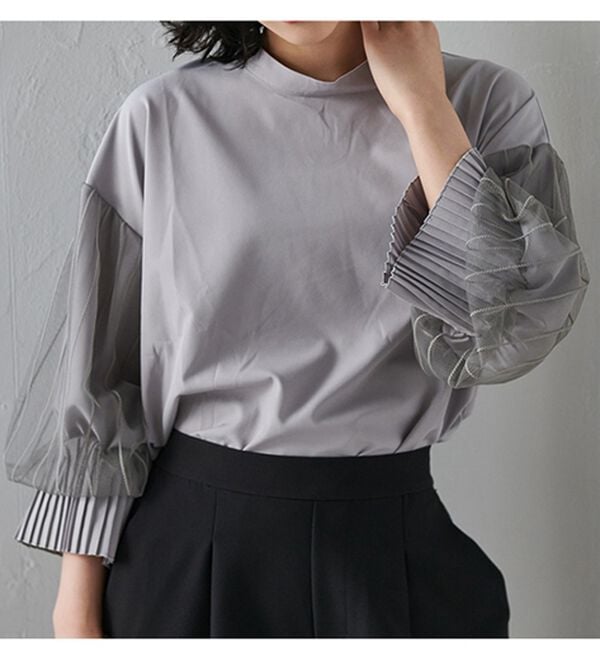 RANAN（ラナン）の「ボリュームフリル袖シアーブラウス（ブラウス）」｜詳細画像