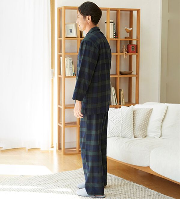 「綿１００％ふんわり起毛パジャマ（メンズルームウェア）」｜詳細画像