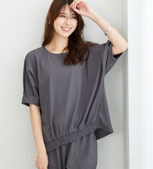 BELLUNA（ベルーナ）の「ヒンヤリ爽快！裾ギャザープルオーバー（カットソー）」｜詳細画像