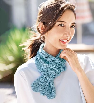 BELLUNA（ベルーナ）の「日本製　和紙使いの涼やかミニマフラー（ストール・スカーフ・マフラー）」