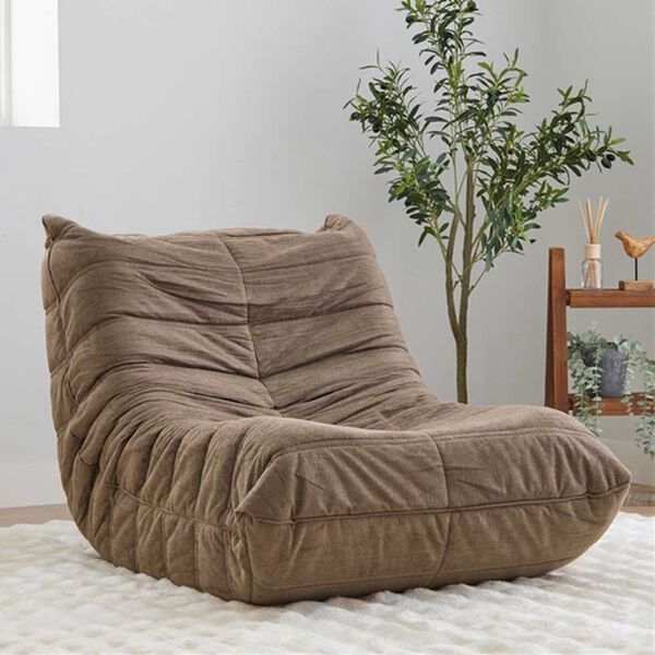 iellio（イエリオ）の「ゆったり包み込まれるローソファ＜1人掛ソファ・座椅子・オットマン＞（ソファ）」｜ブラウン