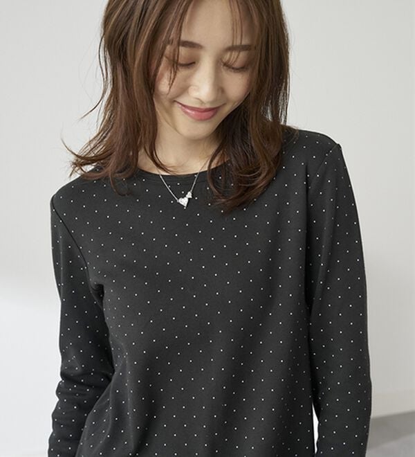 BELLUNA（ベルーナ）の「【選べる衿】肌に優しい綿１００％暖か発熱素材プルオーバー＜ベルホット　コットン＞（カットソー）」｜詳細画像