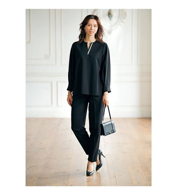 BELLUNA（ベルーナ）の「快適ストレッチ！パール調デザインセットアップ（セットアップ）」｜詳細画像