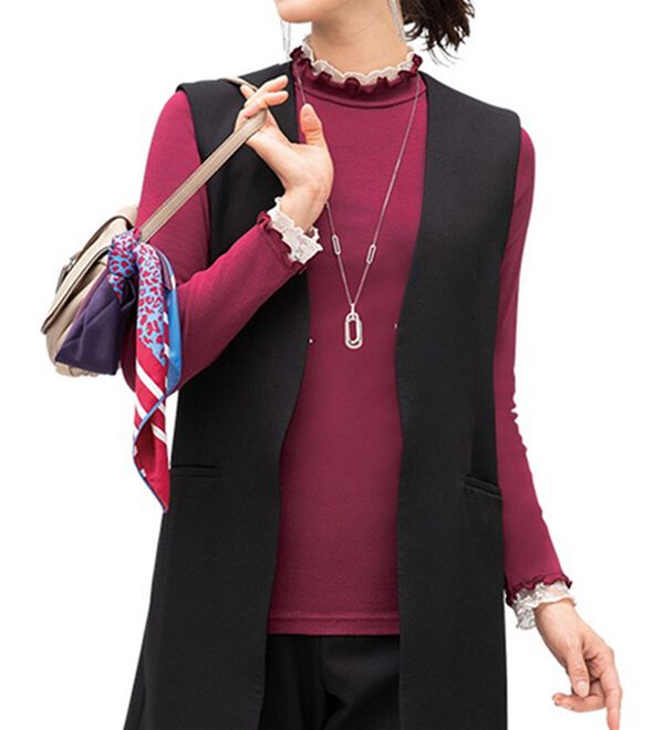 「配色フリルレースの上品インナー（肌着・インナーウェア）」｜詳細画像