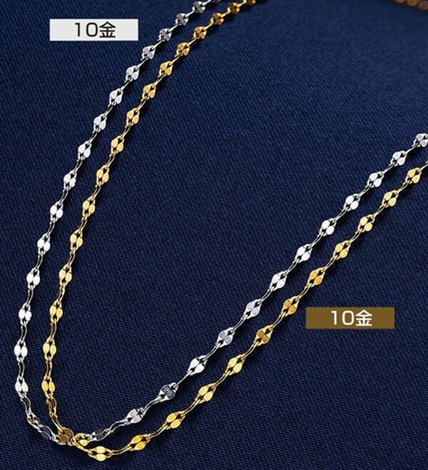 ルフラン（ルフラン）の「【２本組】１０金煌めきチェーンネックレス（ネックレス・ペンダント）」｜詳細画像