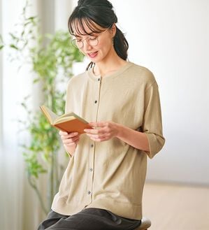 BELLUNA（ベルーナ）の「ヒンヤリ冷感！洗える５分袖カーディガン（ニットカーディガン）」｜詳細画像