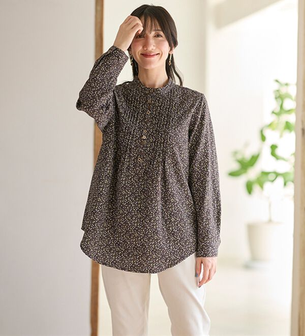 BELLUNA（ベルーナ）の「綿１００％ダブルガーゼオーバーブラウス（ブラウス）」｜詳細画像