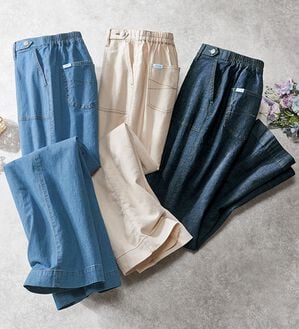 ルフラン（ルフラン）の「【３本組】Ｃ．Ｂ．Ｓジーンズ軽やか綿麻入りパンツ（フルレングスパンツ）」｜詳細画像